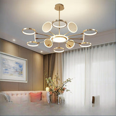 HEIKESZ Nordic Modern Chandelier Luxury Living Room Light Creative Molecular Round Ceiling Lamp for Bedroom Dining Room Restaurant