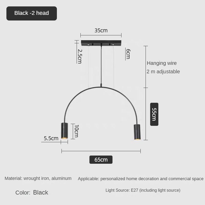 HEIKESZ Luxury Nordic Modern Chandelier Light Creative Arch Dining Table Strip Lamp Internet Celebrity Bar Light