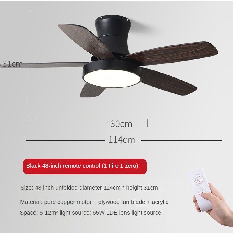 HEIKESZ Nordic Fan Lamp Modern Minimalist Ceiling Fan LED Light Mute Home Decoration Fan Style Ceiling Lamp
