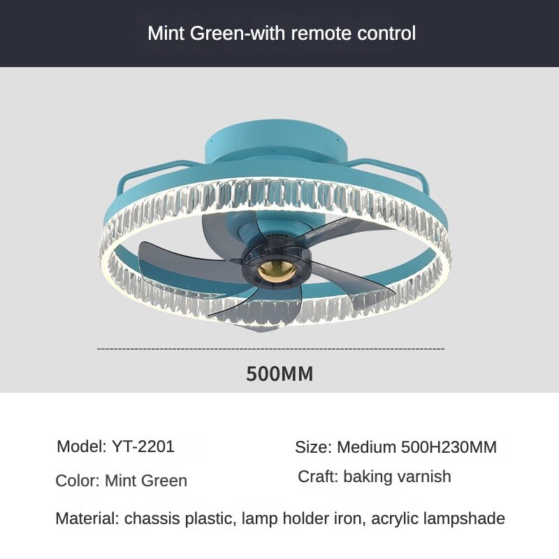 HEIKESZ Electric Fan Chandelier LED Drop Lights Modern Ceiling Fan with Mute Function Nordic Design for Dining Room and Home