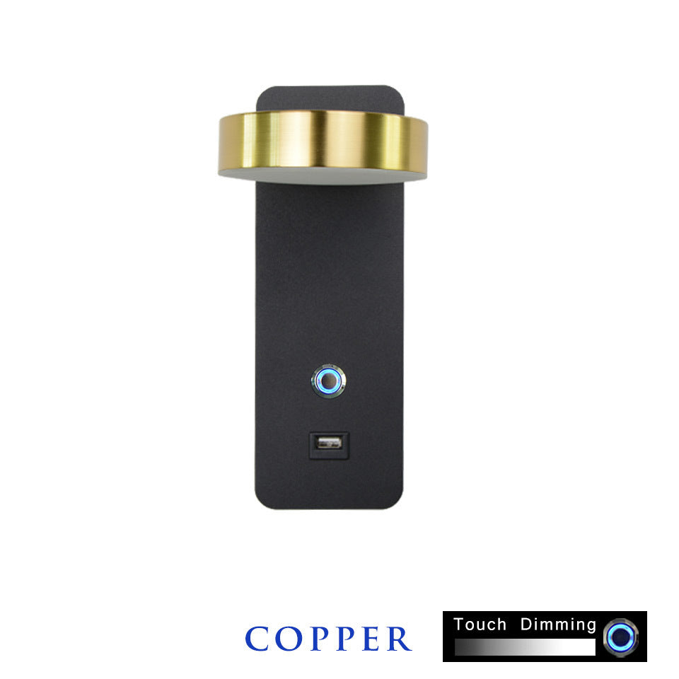 HEIKESZ Modern LED Wall Lamp Touch Dimmer 350° Rotation Adjustable Brightness White Black Gold Bedroom Living Room Ceiling Light Fixtures