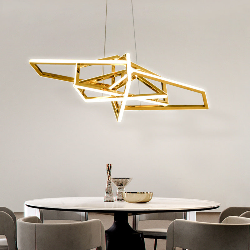 HEIKESZ Post-Modern Light Luxury Chandelier Lamp in the Living Room Designer Creative Art Villa Dining-Room Lamp Minimalistic Stainless Steel Chandelier