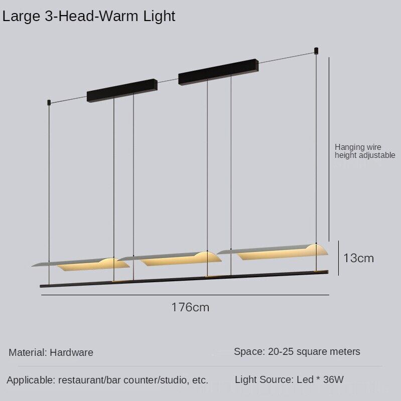 HEIKESZ Modern Chandelier Minimalist Design LED Ceiling Light for Restaurant Bar Living Room Bedroom Kitchen Island Hanging Lamp