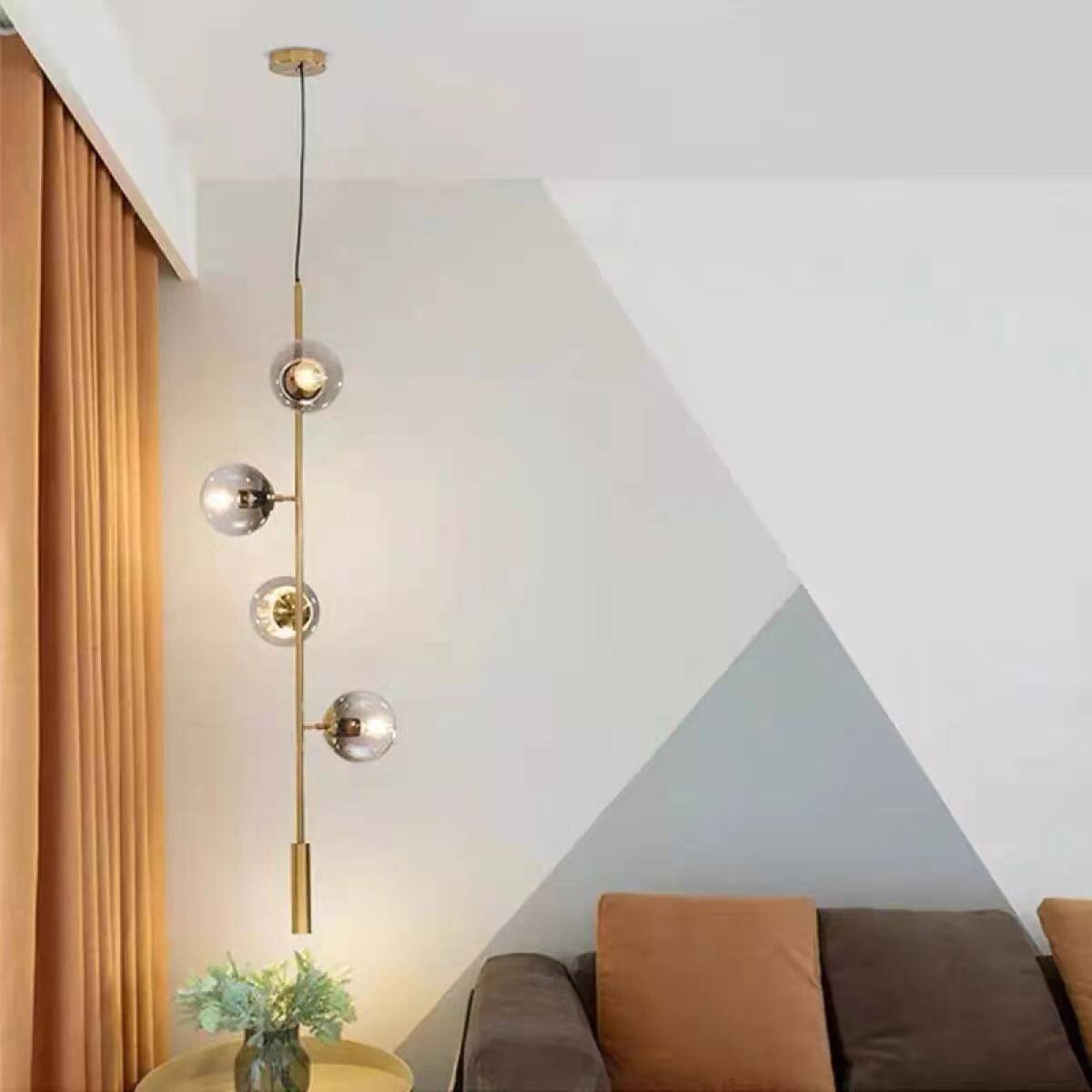 HEIKESZ Modern Minimalist Iron 6-Head Ceiling Lamp for Restaurant Bar Living Room LED Lighting Hanging Chandelier