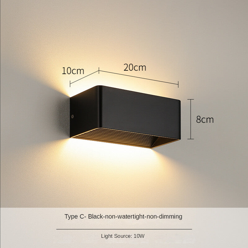 HEIKESZ Nordic LED Wall Lamp Waterproof Outdoor Indoor Bedside Corridor Balcony Courtyard Stair Light Warm White Bulb for Living Room Bedroom Lighting