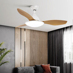 HEIKESZ Nordic 42 52 Inch Ceiling Fan with LED Light Modern Minimalist Noiseless Frequency Conversion Fan for Living Room Bedroom Restaurant