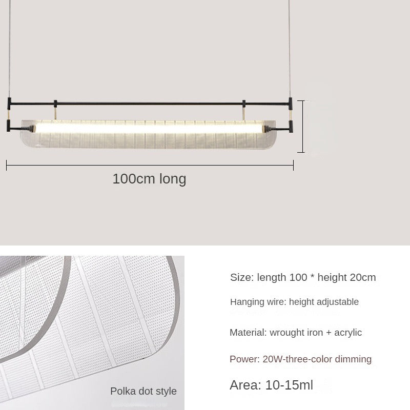 HEIKESZ Italian Minimalist Chandelier Creative Art Strip Light for Dining Room Bar Kitchen Island