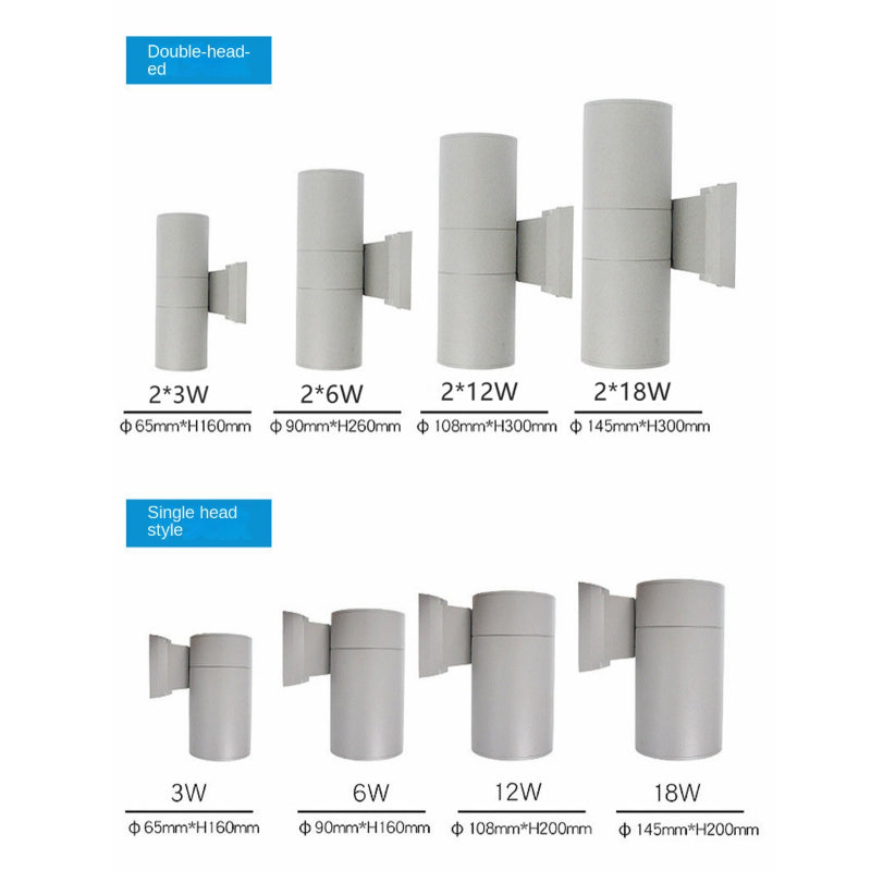 Heikesz IP65 Waterproof Outdoor Wall Lamp Indoor Outdoor Dual Use Courtyard Exterior Wall Door Head Balcony Light Bedside Lamp