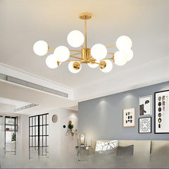 HEIKESZ Nordic Magic Bean Chandelier Post Modern Glass LED Ceiling Light for Living Room Bedroom Restaurant Creative Wrought Iron Lighting