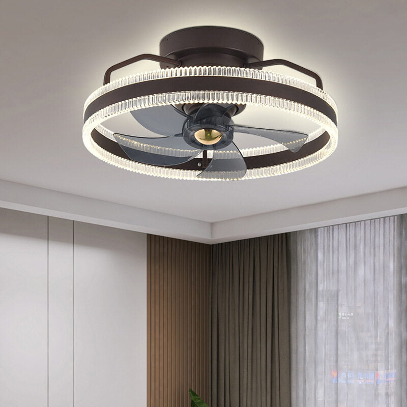 HEIKESZ Electric Fan Chandelier Light Luxury Leafless Ceiling Fan Lamp Modern Minimalist Design for Living Room Bedroom Dining Room Free Shipping
