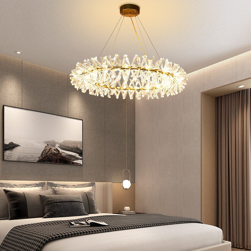 HEIKESZ Post-Modern Nordic Crystal Chandelier Designer Simple Atmosphere Creative for Living Room Dining Room Bedroom Ceiling Lighting