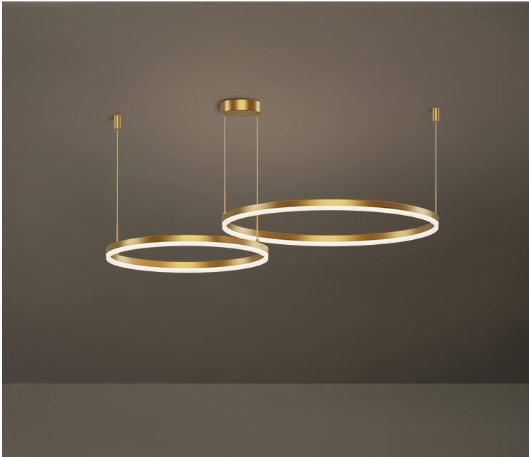 HEIKESZ Modern Minimalist Round Chandelier LED Ceiling Light for Living Room Bedroom Dining Room Nordic Warm Lighting