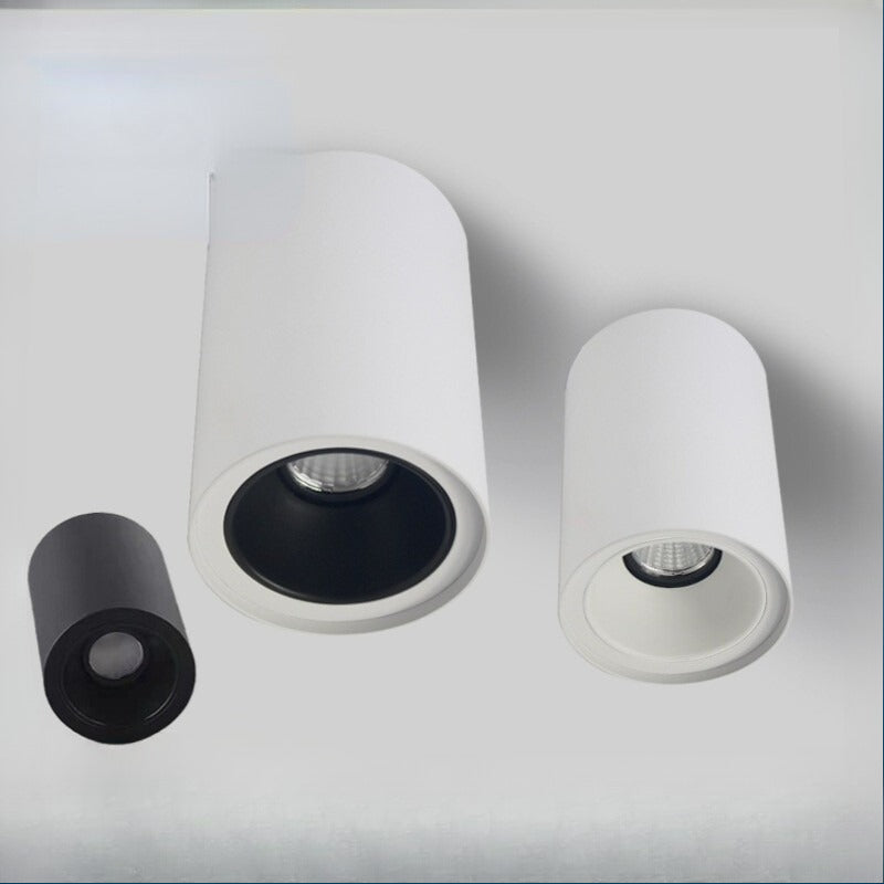 HEIKESZ LED Round Surface Mounted Spotlight Deep Anti Glare Wash Wall Light Long Tube Headless Lamp for Bedroom Living Room