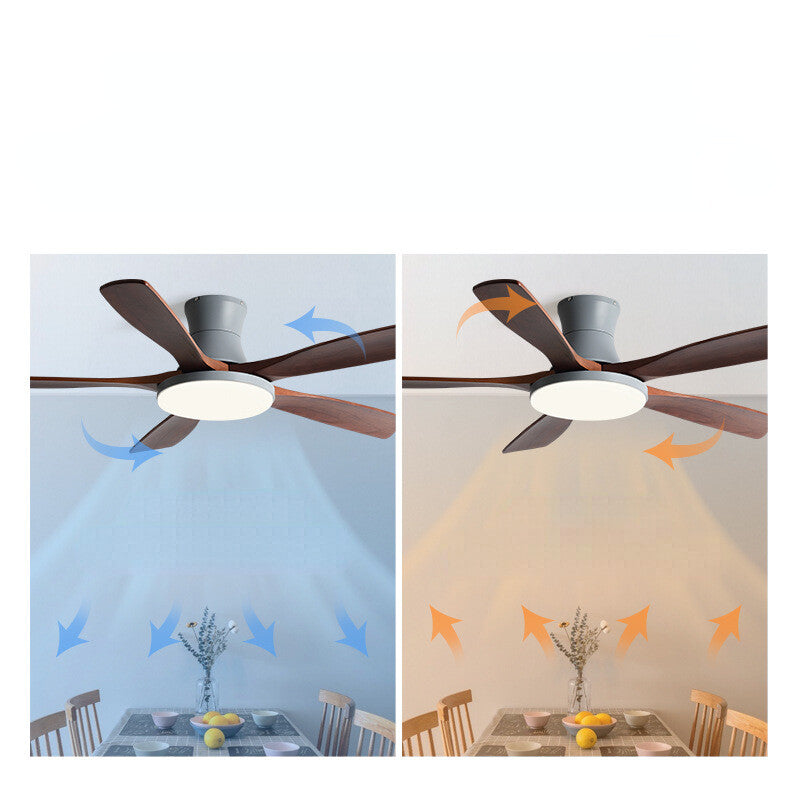 HEIKESZ Nordic Solid Wood Ceiling Fan Light with Frequency Conversion for Living Room Dining Room Home Decor
