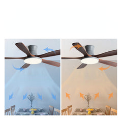 HEIKESZ Nordic Solid Wood Ceiling Fan Light with Frequency Conversion for Living Room Dining Room Home Decor