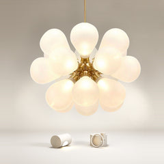 HEIKESZ Modern Minimalist Chandelier Creative Personality Art Nordic Balloon Bubble Glass Lamp for Bedroom Restaurant Princess Room