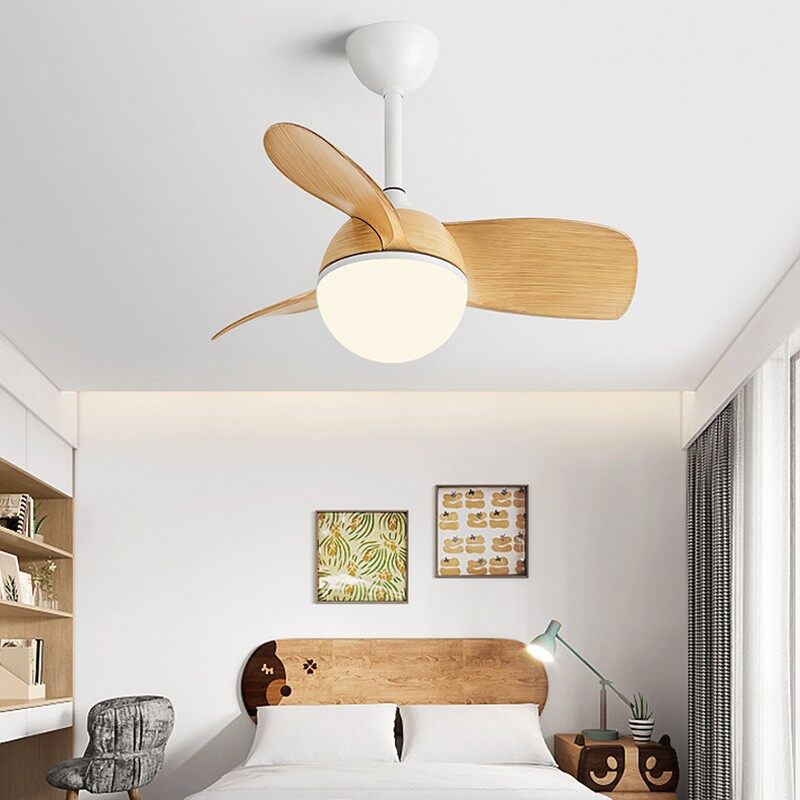 HIKESZ Small Size Ceiling Fan with Integrated LED Light Remote Control Ultra Quiet Frequency Conversion for Restaurant Bedroom