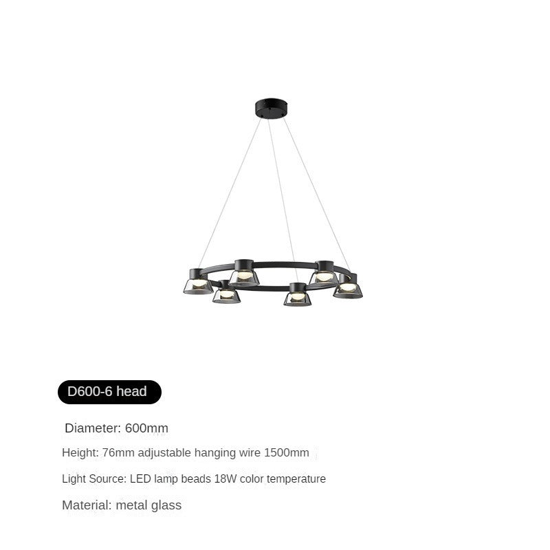 HEIKESZ Modern Minimalist Chandelier Long Glass Nordic Style Lighting for Living Room Bedroom Restaurant Bar