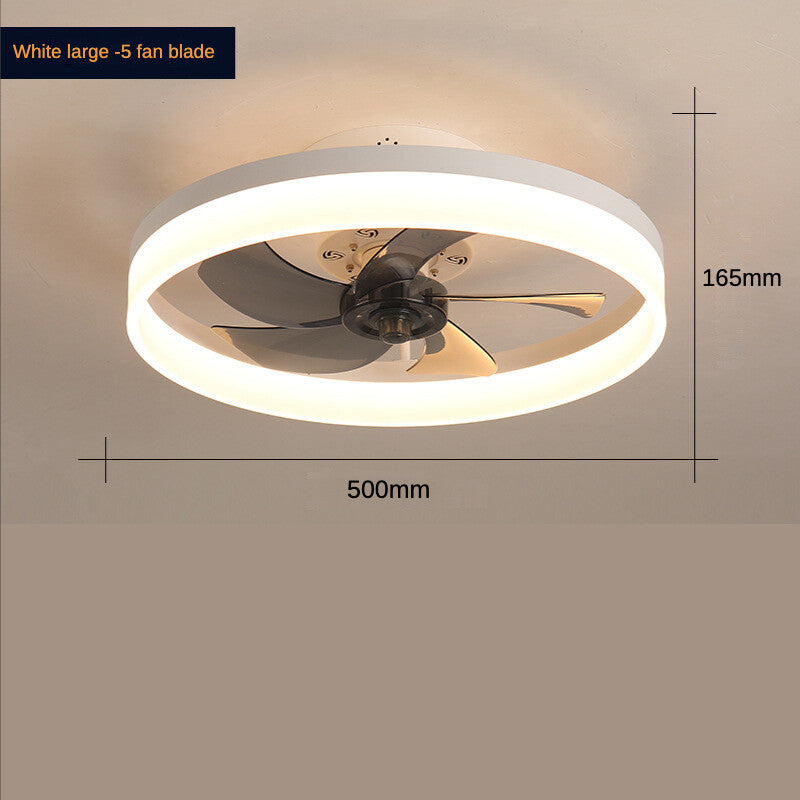 HEIKESZ Nordic Ceiling Fan Light with LED Strip Modern Minimalist Design Invisible Fan Lamp for Bedroom Dining Room Home Living Room