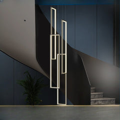 HEIKESZ Stair Chandelier Modern Simple Rotating LED Light Nordic Minimalist Design for Duplex Villa Restaurant Bar Ceiling Pendant