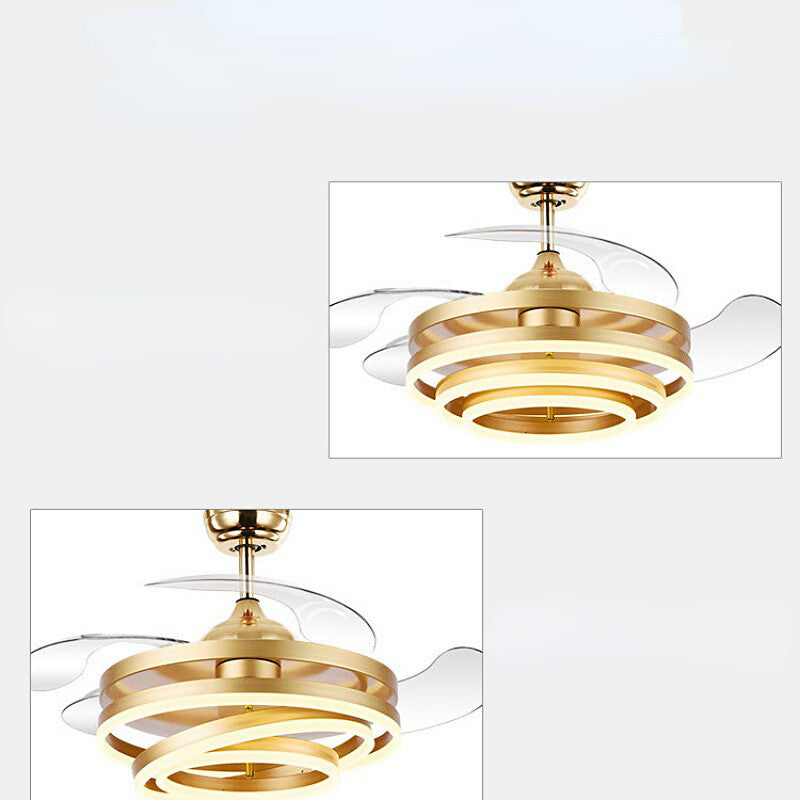 HEIKESZ Modern Nordic Ceiling Fan With LED Light 42 48 Inch Invisible Fan Remote Control For Livingroom Bedroom Restaurant Decor