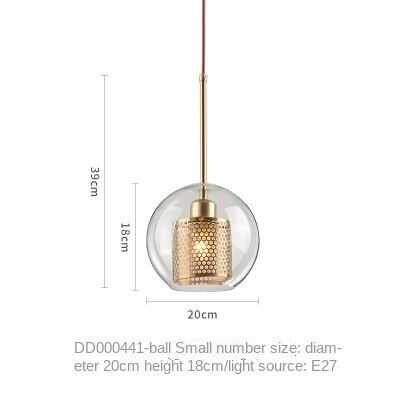 HEIKESZ Creative Transparent Lamp Shade Glass Ball Chandelier Simple Nordic Style Warm Light for Living Room Bedroom Dining Room