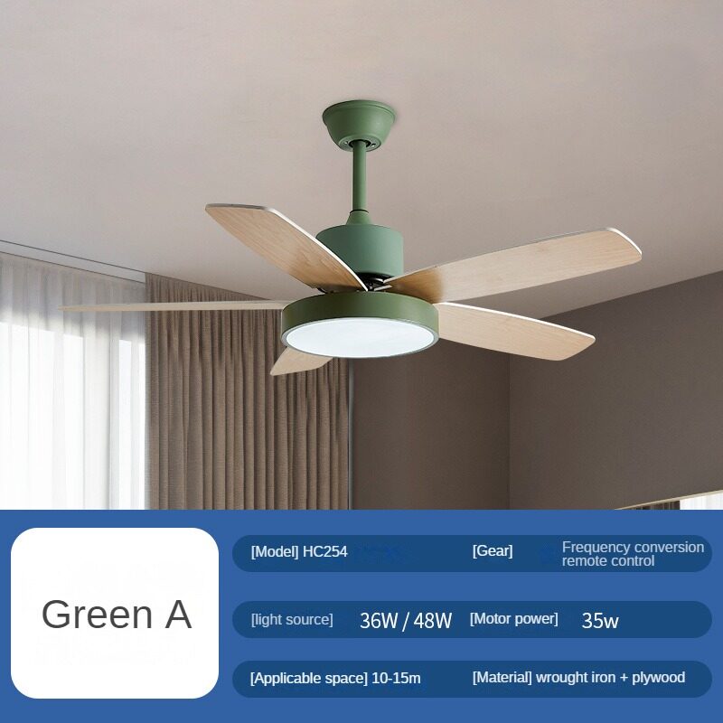 HEIKESZ Smart Nordic Ceiling Fan Lamp with Frequency Conversion for Living Room Dining Room Bedroom