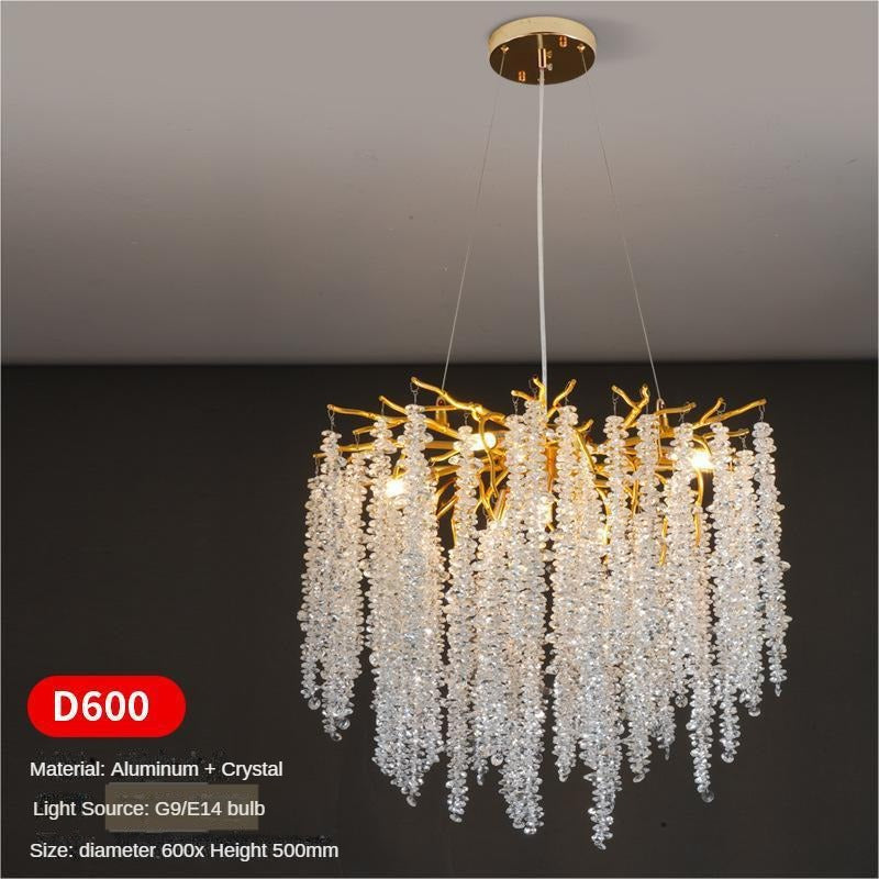 HEIKESZ Italian Crystal Chandelier Luxury High-End Designer Villa Living Room Bedroom Dining Rod-Type Light
