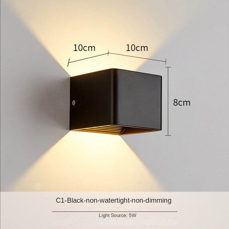 HEIKESZ Nordic LED Wall Lamp Waterproof Outdoor Indoor Bedside Corridor Balcony Courtyard Stair Light Warm White Bulb for Living Room Bedroom Lighting