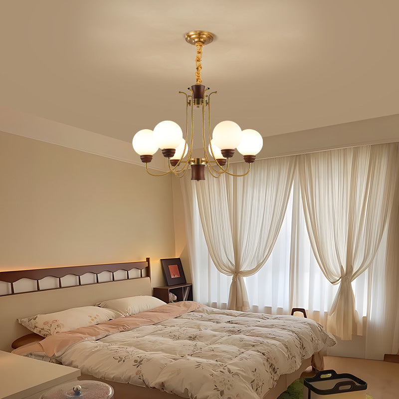 HEIKESZ French Vintage Ceiling Light Solid Wood Retro Pendant Lamp for Living Room Dining Room Bedroom Classic Elegant Lighting