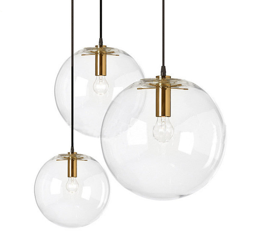 HEIKESZ Modern Nordic Glass Ball Chandelier Single Head Warm Lighting for Living Room Bedroom Bar Restaurant Ceiling Lamp