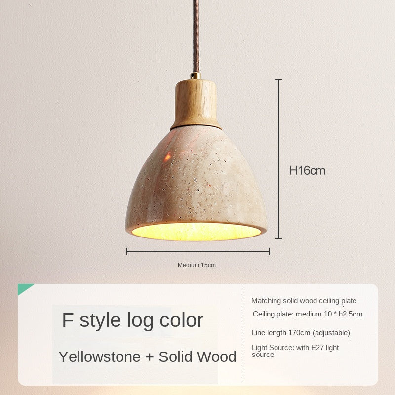 HEIKESZ Cream Style Retro Chandelier Small Droplight for Bedside Dining Room Bar Counter Yellow Cave Stone Design