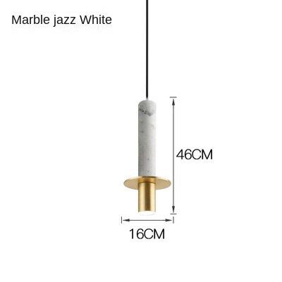 HEIKESZ Modern Minimalist Droplight Art Marble Terrazzo Single Head Bedside Lamp for Restaurant Bar Decor