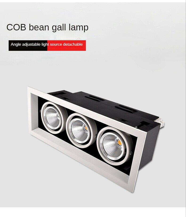 HEIKESZ Led Bean Container Lamp Double Head Three Head 7w10w Embedded Ceiling Spotlight Simple Downlight for Clothing Store Living Room Indoor Lighting