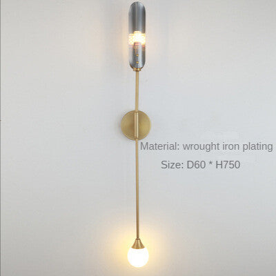 HEIKESZ Modern Minimalist Wall Lamp for Living Room Bedroom Nordic Style Monocephalic Light Fixture Hotel Cafe Decor