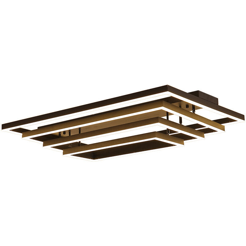 HEIKESZ Modern LED Ceiling Lamp Luxury Rectangular Nordic Chandelier for Living Room Bedroom Warm Light Surface Mounted Luminaire