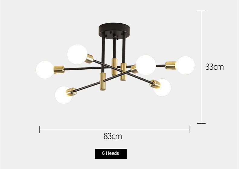 HEIKESZ Nordic Luxury Chandelier Modern Ceiling Lamp Wrought Iron LED Light for Living Room Bedroom Dining Room Warm Lighting