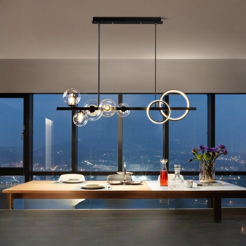 HEIKESZ Modern Minimalist Nordic LED Chandelier Luxury Dining Room Lamp Warm Light for Living Bedroom Bar Ceiling Lighting