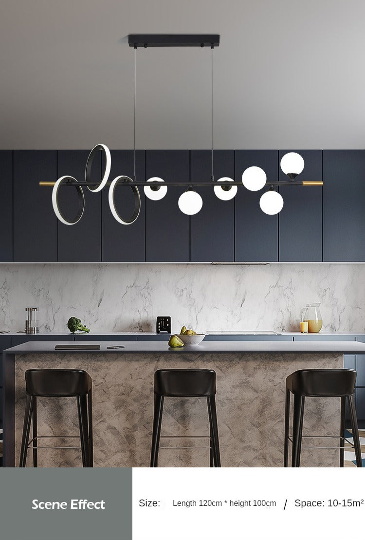 HEIKESZ New Simple Elegant Iron Droplight Post-Modern Magic Bean Chandelier for Living Room Bedroom Restaurant Bar