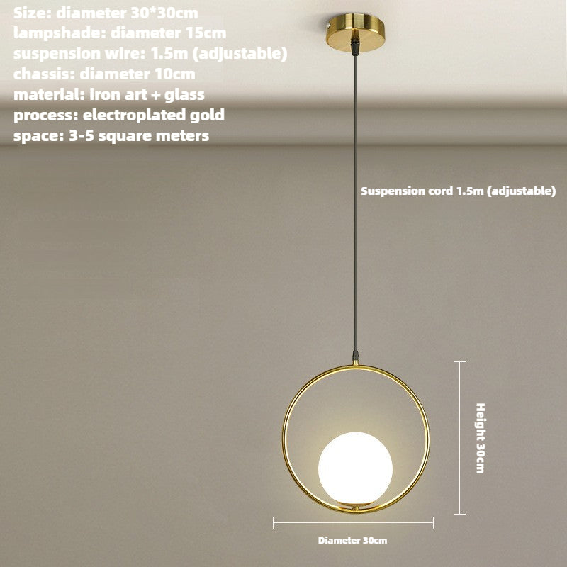 HEIKESZ Nordic LED bedside chandelier modern simple creative pendant light for bedroom bar restaurant American style