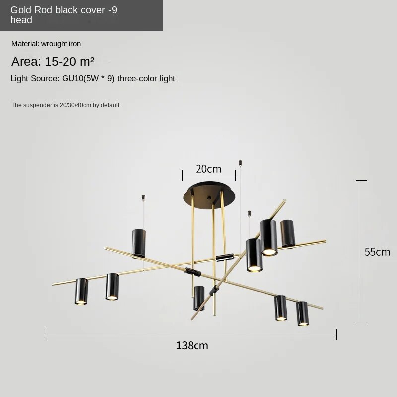 HEIKESZ Modern Minimalist One-Word Strip Chandelier for Dining Room Living Room Creative Lighting