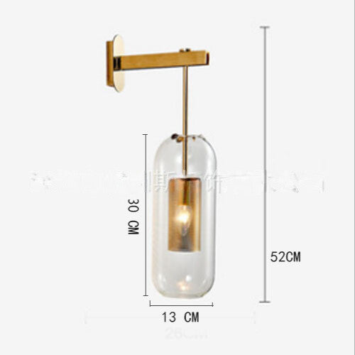 HEIKESZ Creative Glass Wall Lamp Modern Bar Restaurant Bedroom Stairs Long Column Warm Light Chandelier for Living Room Lighting Ceiling