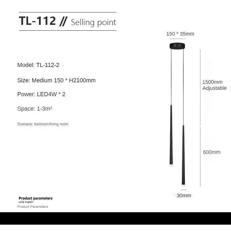 HEIKESZ Simple and Light Luxury Bedroom Droplight Nordic Internet Celebrity Living Room Background Wall Lamp Hanging Line