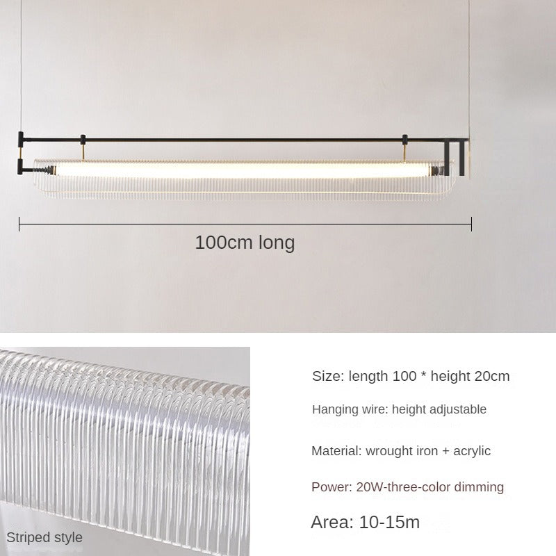 HEIKESZ Italian Minimalist Chandelier Creative Art Strip Light for Dining Room Bar Kitchen Island