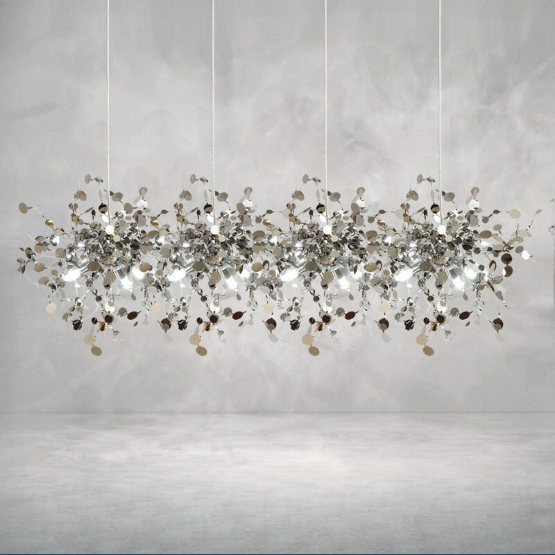 HEIKESZ Nordic Sequin Chandelier Creative Artistic Lamp for Dining Room Hotel Bar Stainless Steel Decorative Light