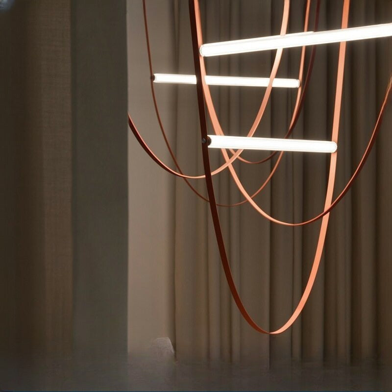 HEIKESZ Italian Minimalist Chandelier for High Ceiling Living Room Duplex Villa Staircase Modern Lighting Fixture