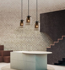 HEIKESZ Nordic Minimalist Pendant Lamp Single Head Glass Chandelier Creative Bedroom Ceiling Light Fixtures for Dining Room Bar Bedside Decor