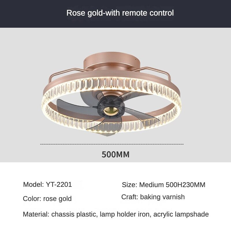 HEIKESZ Electric Fan Chandelier LED Drop Lights Modern Ceiling Fan with Mute Function Nordic Design for Dining Room and Home