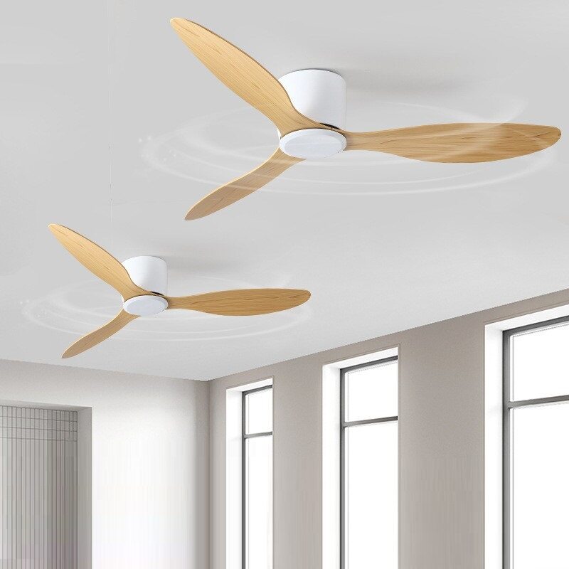 HEIKESZ Large Wind Retro Remote Control Ceiling Fan for Living Room Dining Room Bedroom Simple European Style Fan Lamp Household Chandelier