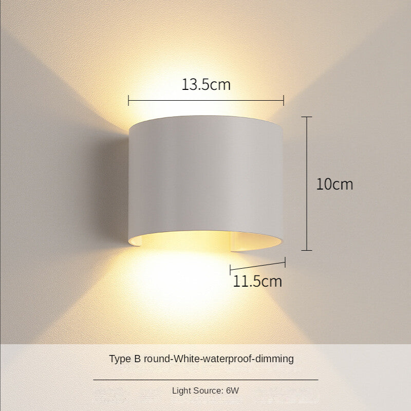 HEIKESZ Nordic LED Wall Lamp Waterproof Outdoor Indoor Bedside Corridor Balcony Courtyard Stair Light Warm White Bulb for Living Room Bedroom Lighting